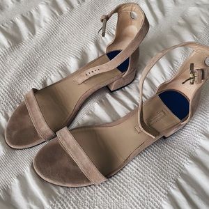 Stuart Weitzman Light Pink Suede Nudistcurve Sandals